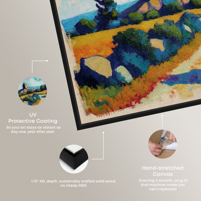 Rustic Chic Farmhouse Landscape Canvas Art with Black Frame, 25" x 21"