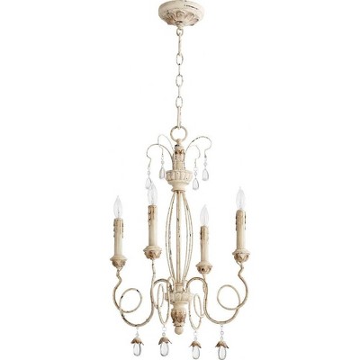 Quorum Lighting Collins 4-Light Chandelier, Persian White, 4 Lights, 17 Width, 25.5 Height