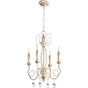 Quorum Lighting Collins 4-Light Chandelier, Persian White, 4 Lights, 17 Width, 25.5 Height - 1 of 1