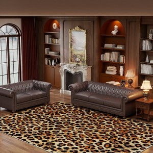 LOVEVOOK 5x7 Feet Tiger Stripe Area Rugs for Living Room, Machine Washable Animal Leopard Print Rug for Bedroom, Non-Slip Carpet for Home Decor - 1 of 4