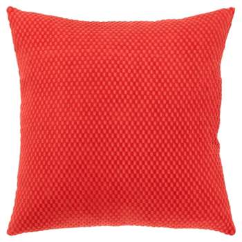 20"x20" Oversize Solid Poly Filled Square Throw Pillow Red - Rizzy Home
