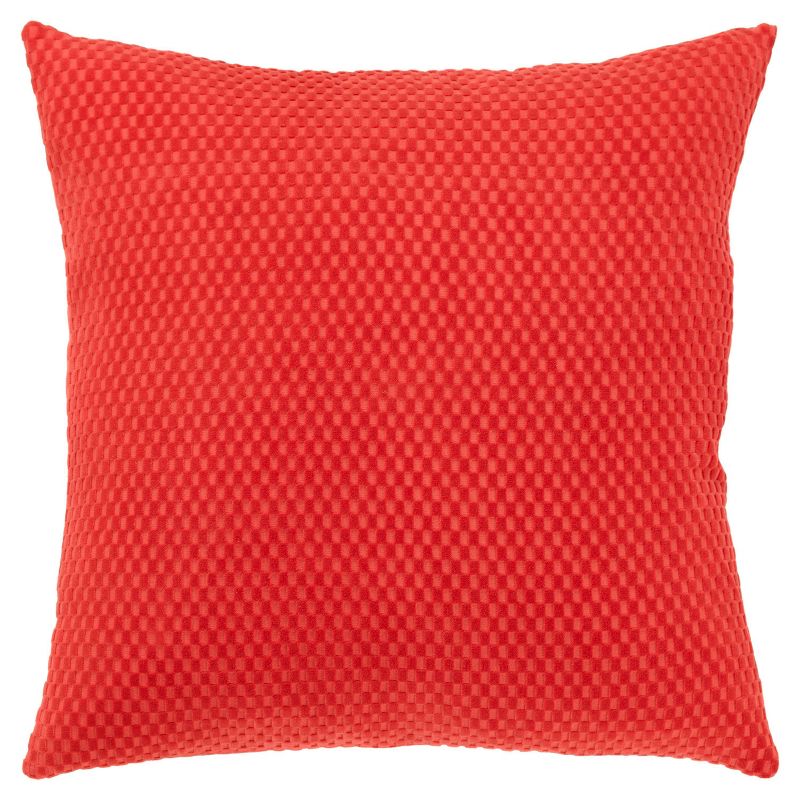 20&#34;x20&#34; Oversize Solid Poly Filled Square Throw Pillow Red - Rizzy Home, 1 of 8