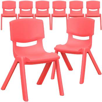 Flash Furniture 8 Pack Plastic Stackable School Chair with 12" Seat Height
