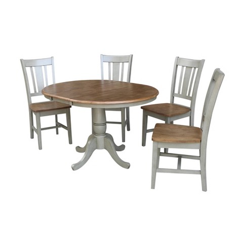 36 Jade Round Extension Dining Table, Round Dining Table With Leaf Extension And Chairs