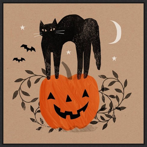 halloween black cats and pumpkins