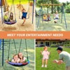 Etokfoks Swing Set 1 Set 32 inch Saucer Swing Seat 1 Belt Swing Seat Heavy Duty Metal A Frame Stand Supports 440 lbs for Backyard - 2 of 4