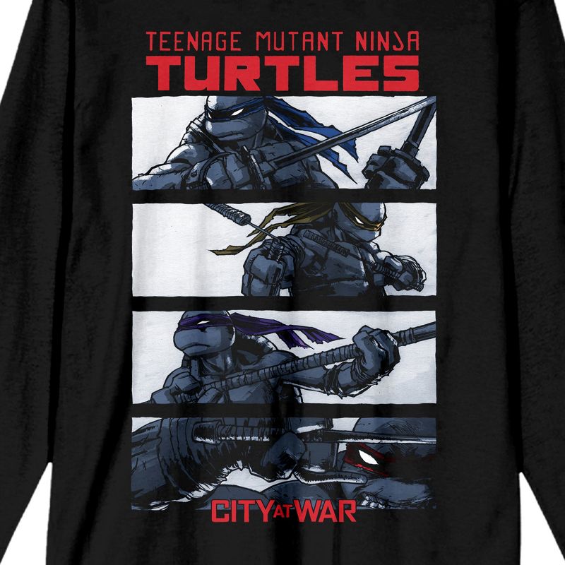 World Of TMNT City At War Crew Neck Long Sleeve Black Adult Tee, 2 of 3