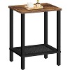 Hachikiko 21.9" Small End Table with 2-Tier Storage - Faux Rattan Decor Side Table, Rustic Brown & Black Nightstand - 2 of 4