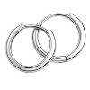 925 Sterling Silver Aretes para Mujer - Baño de Oro Blanco PVD Espeso - Pendientes Macizos en Forma de D - 2 of 4