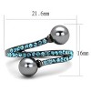 Slickblue Women’s Stainless Steel Ring, Light Black Finish, Gray & Blue Synthetic Pearl, Sizes 5-10 - 2 of 4