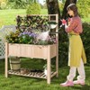 Tangkula Raised Garden Bed with Trellis 48x23x63 Inch Elevated Planter Box with Bed Liner Bottom Storage Shelf - 2 of 4