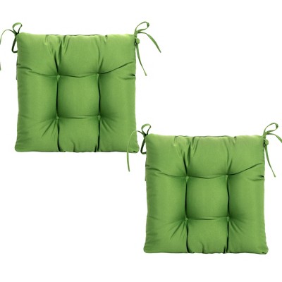 ARTPLANT Outdoor Dinning Seat Pads Cushions with Tie 19"x19"x4",Square Wicker Outdoor Tufted Chair Cushion,Set of 2