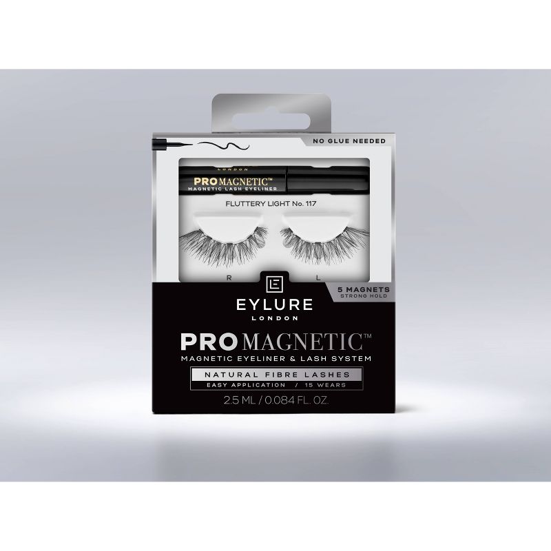 Eylure ProMagnetic Natural Fiber False Eyelashes - No.117 - Black - 1pr, 5 of 10