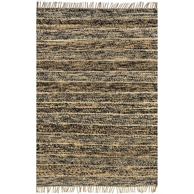 Nuloom Julane Striped Jute Tassel Indoor Area Rug, 5' x 8', Dark Gray