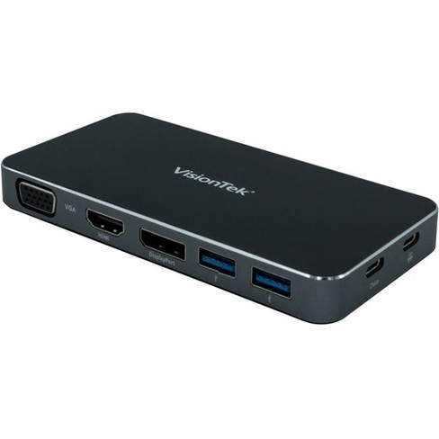 Visiontek Vt0 Usb C Portable Dock For Notebook Desktop Pc 100 W Usb Type C 5 X Usb Ports 2 X Usb 3 0 Hdmi Vga Displayport Wired Target