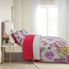 Acoinel Lush Floral 3pcs Comforter Set，with 1 Comforter & 2 Pillowcase - 2 of 4
