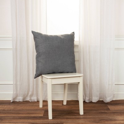 22" Slate Gray Woven Polyester Indoor/Outdoor Throw Pillow