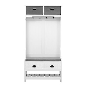 Hall Tree with 6 Hooks and Hinged Lid - 1 of 4