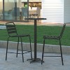 Emma and Oliver Indoor/Outdoor 23.5"H Aluminum Round Bar Height Table with Cross Base - 2 of 4