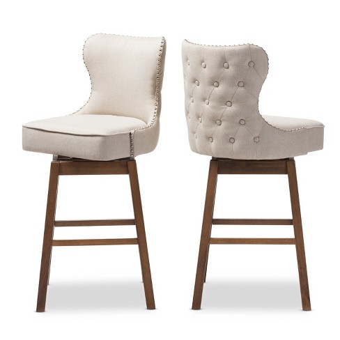 Ogden beige discount swivel bar stools