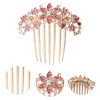 Unique Bargains Women's Floral Rhinestones Side Comb 1 Pc - 3 of 4
