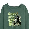 Women's - Marvel - Spider-man St. Patrick's Day Green Looks Good On Me Lightweight French Terry Wide Neck Long Sleeve Shirt - 2 of 4