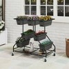 Tangkula 3-tier Vertical Raised Garden Bed w/ 7 Planter Boxes Drainage Holes Storage Shelf - 2 of 4