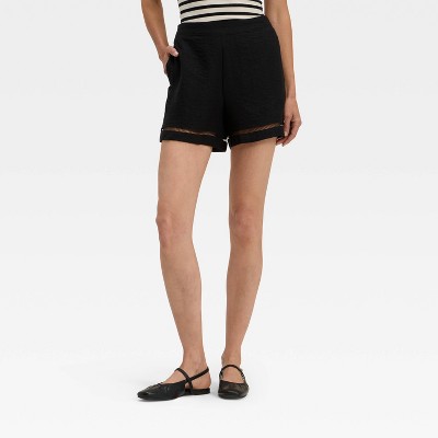 Women's High-Rise Ladder Trim Shorts - A New Day™