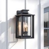 LLHZSY Modern 3-Light Outdoor Wall Lantern Sconce with Seeded Glass-16 3/5" Exterior Light Fixture for Post Porch Yard Patio - 2 of 4