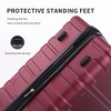 100% ABS Lightweight Suitcase with 360° Spinner Wheels, Telescoping Handle & Spacious Interior Durable, Secure Travel Luggage Set - 4 of 4