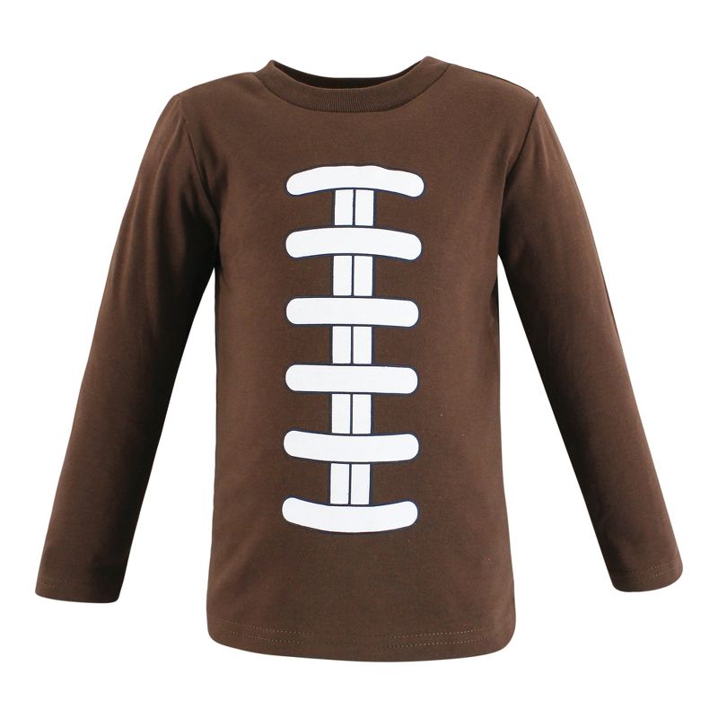 Hudson Baby Infant and Toddler Boy Long Sleeve T-Shirts, Football, 5 of 8