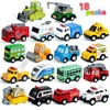 Syncfun 18 Pcs Pull Back City Cars and Trucks Toy Vehicles Set, Friction Powered Cars Toys for Toddlers, Boys, Girls’ Educational Play, Goodie Bags - image 2 of 4