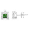 Haus of Brilliance Sterling Silver Color Treated Princess 1/2 Cttw Diamond Quad Stud Earring - 2 of 4