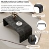 RISOKEYS Minimalist Coffee Table - Antique Curved Art Deco Design, Wood Rectangle Center Table for Living Room or Dining Room - 4 of 4