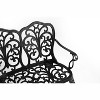 MOEPISY Patio Garden Bench Metal Park Bench Cast Aluminum Outdoor Furniture With Floral Rose, Black - 3 of 4