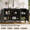 Rattan Sideboard Cabinet, Rattan Credenza Storage Cabinet, Boho Sideboard Buffet Cabinet - 3 of 4