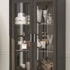 Famapy Tall Bathroom Storage Cabinet,Freestanding  Storage Unit with Glass Doors,Anti-Tip Design,for Small Spaces, Dark - 2 of 4