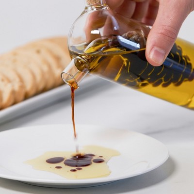 TRUE Napa Olive Oil & Vinegar Cruet with Cork Stoppers for Salad Bar, Appetizers, Picnic, Wedding, Kitchen Gifts, Hand-blown Glass, 9 oz & 1.6 oz — фото 4