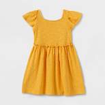 Toddler Girls' Short Sleeve Solid Knit Washed Dress - Cat & Jack™