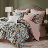 Sapphtopaz 8PCS Comforter Set Cotton Romantic Floral Print & Reversible Quilt Stripe Design Bedding Set with Euro Ruffle Pillow Sham - 3 of 4