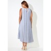 Catherines Women's Plus Size Petite A-Line Linen Blend High-Low Dress - 3 of 4
