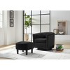 Akoasm 360¡ã Swivel Accent Chair, Arm Chair with Ottoman For Living Room & Bedroom-Black - 3 of 4