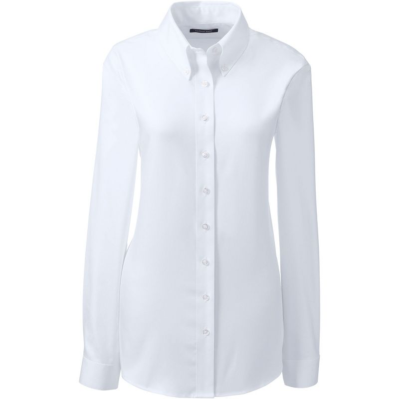 Lands' End School Uniform Women's Long Sleeve No Iron Pinpoint Shirt, 1 of 3