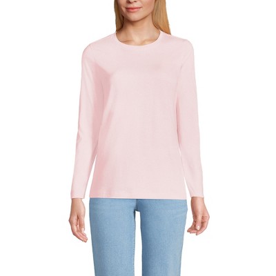 Lands' End Women's Relaxed Supima Cotton Long Sleeve Crew Neck T-Shirt