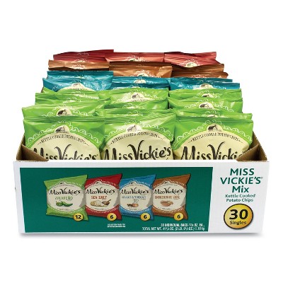 Miss Vickie's Kettle Cooked Chips Variety Mix, Four Assorted Flavors - Case of 30 - 1.38 oz