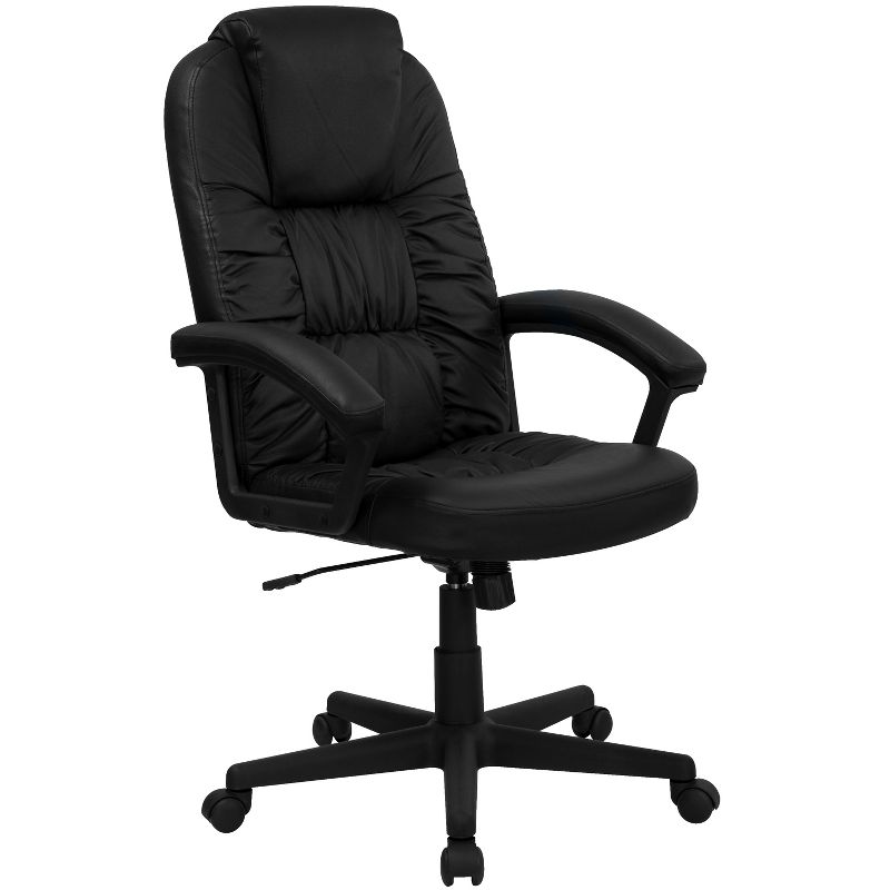 Flash Furniture Hansel High Back Black LeatherSoft Executive Swivel Office Chair with Arms, 1 of 12