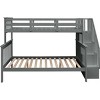 Streamdale Stairway Twin-Over-Full Bunk Bed with Storage and Guard Rail for Bedroom, Gray color - 4 of 4