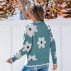 Women's Scalloped Floral Intarsia Knit Sweater - Cupshe - 3 of 4