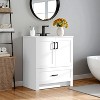 Yaheetech 34inch Tall Modern Freestanding Bathroom Vanity with Sink, White - 2 of 4