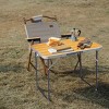 SEVOBAL Portable Folding Camping Table Outdoor Waterproof Adjustable Height Table Aluminum Lightweight Suitcase BBQ Beach, Yellow, 72.5"*52.5"*7" - 4 of 4
